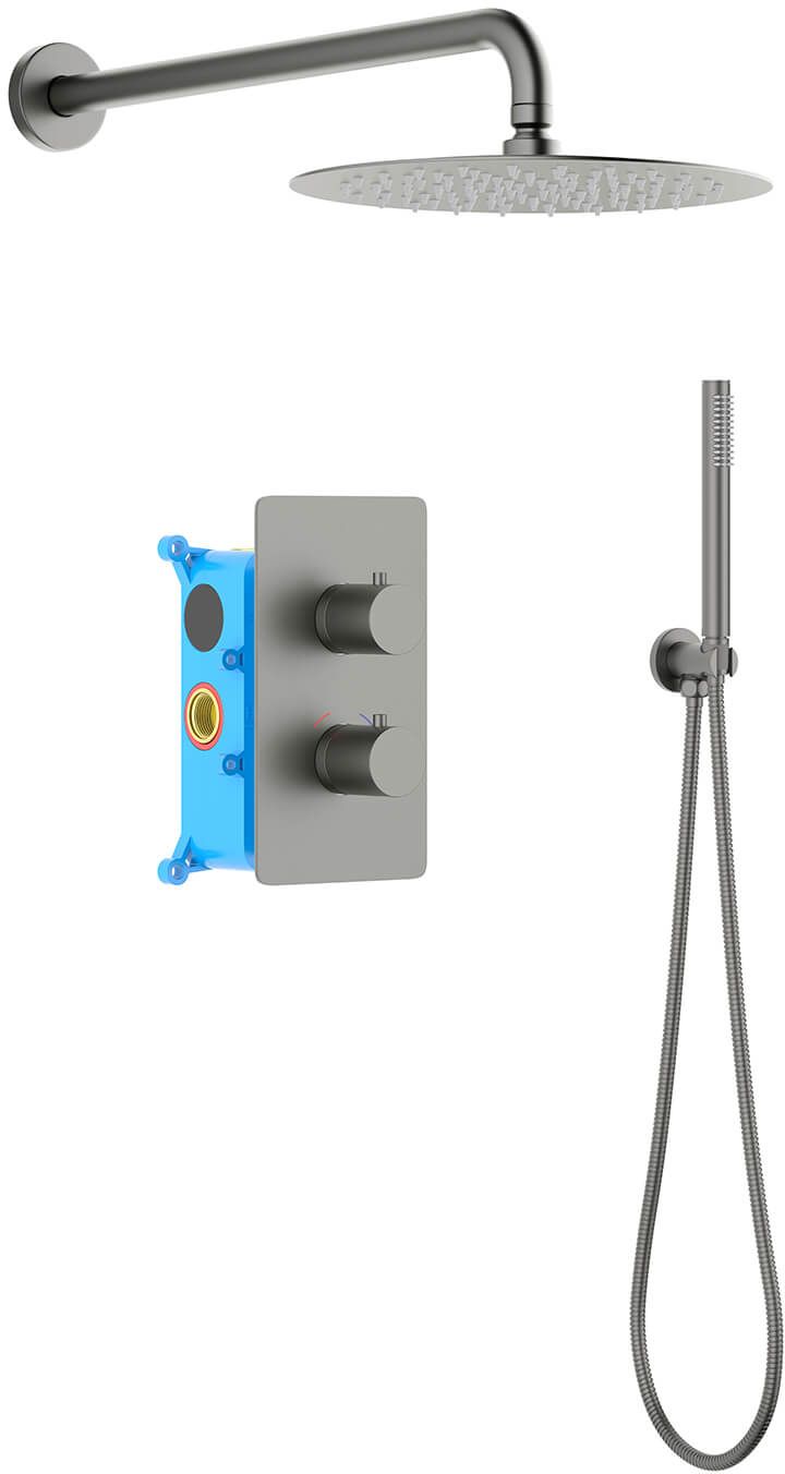 Душевой комплект Aquatek Европа AQ1376BGM с внутренней частью оружейная сталь 0₽