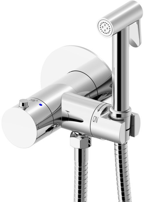 Смеситель с гигиеническим душем Allen Brau Thermo Rund 560001-00 с внутренней частью хром 0₽