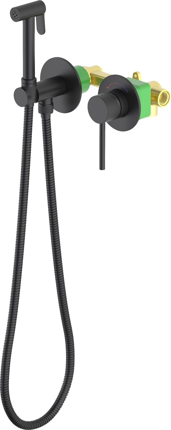 Смеситель с гигиеническим душем Timo Saona 233903SM черный матовый с внутренней частью 0₽