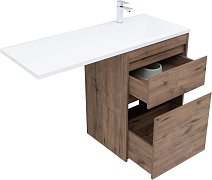 Тумба с раковиной Aquanet Токио 120 R напольная 2 ящика, цв. дуб веллингтон